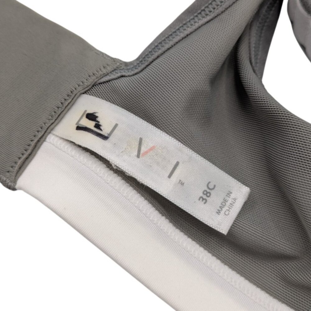 Livi Active Sports Bra 38C Full Coverage Underwire Sports White Gray - Picture 5 of 9